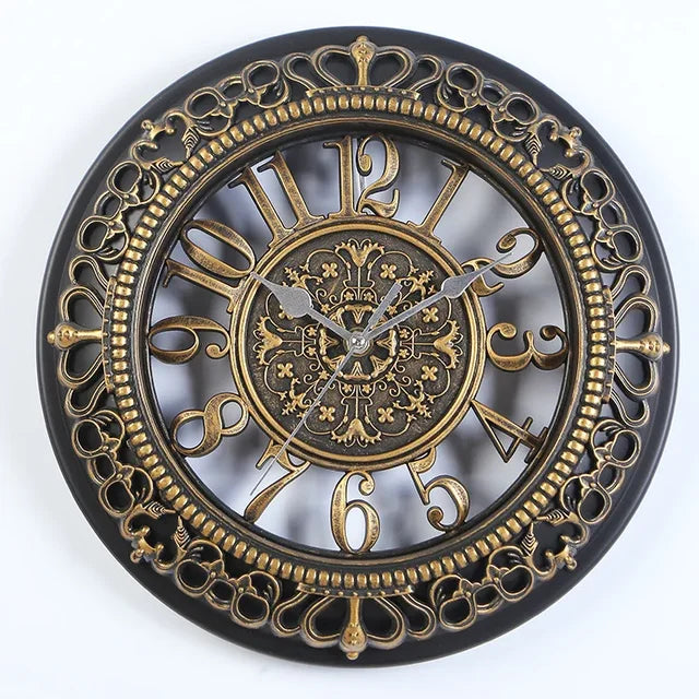 NEOCLASSIEK | Klassieke Ronde Klok | Retro Wandklok | Modern Ontwerp Klok | Keuken Slaapkamer Kantoor | Stille Decoratieve Kwarts Klok