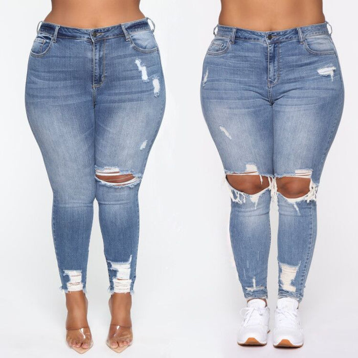 BRANDY | Trendy Stretch Ripped Damesjeans | Modieuze Jeans