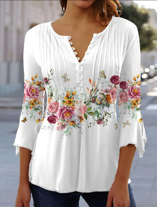 Anna - Hoogwaardige blouse met een leuk patroon voor een bohemian look