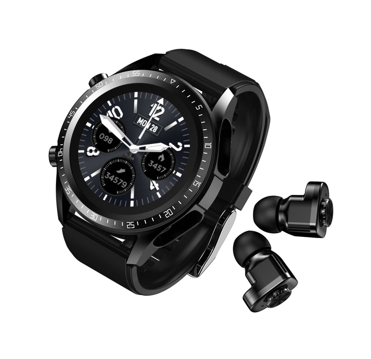 FusionFit Set | Multifunctionele Twee-in-één Slimme Armband met Belmogelijkheid + oortjes | Hartslagmonitor, Bluetooth-oproep, Slimme Herinnering | Stijlvol en Functioneel