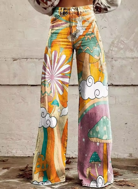 Avelyn Boho Vintage Broek | Chique broek | Stijlvol en veelzijdig