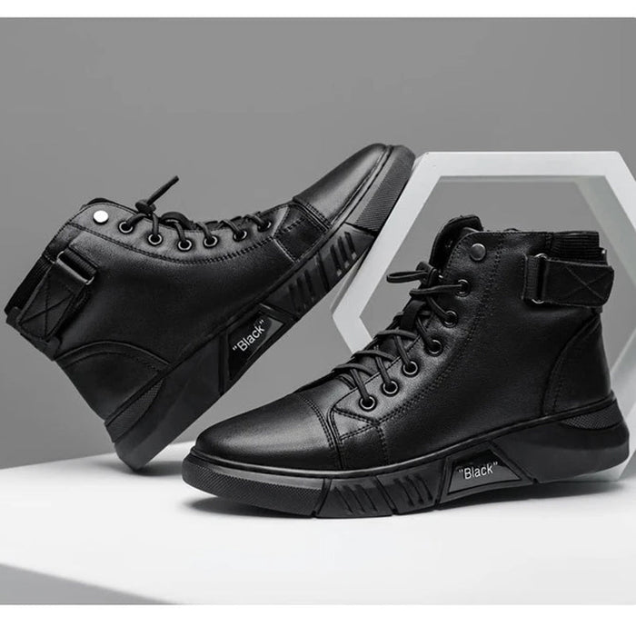Black-Boots | Zwarte warme leren laarzen Finn Brands