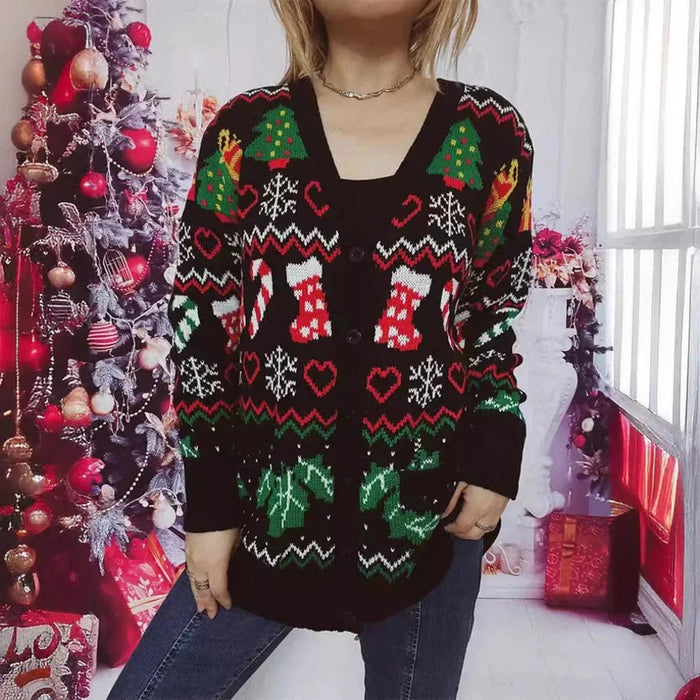 Clara - Kerstvest met Knopen voor Dames Finn Brands