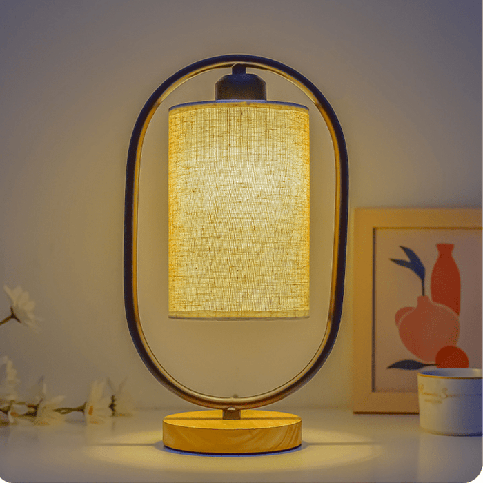 Elegante Vintage Houten Tafellamp