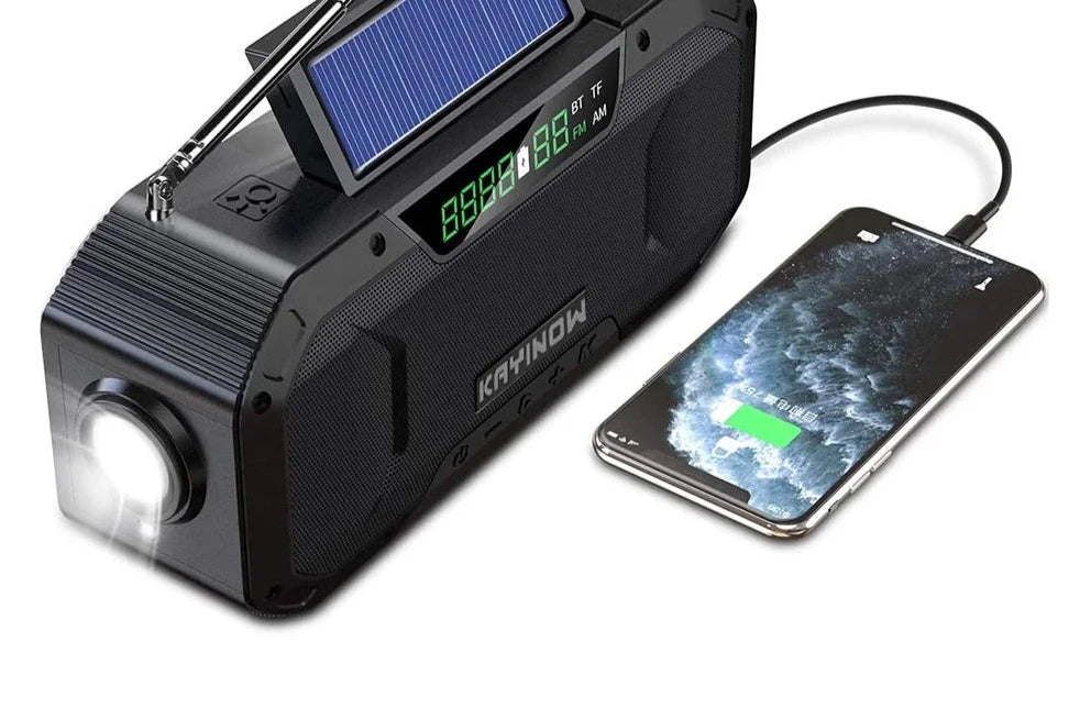 SOLAIRE | Noodradio AM/FM Draagbare Radio met LED Zonne-Handkruk USB 5000mAh/10000mAh Oplaadbare Zaklamp Leeslamp SOS Alarm |