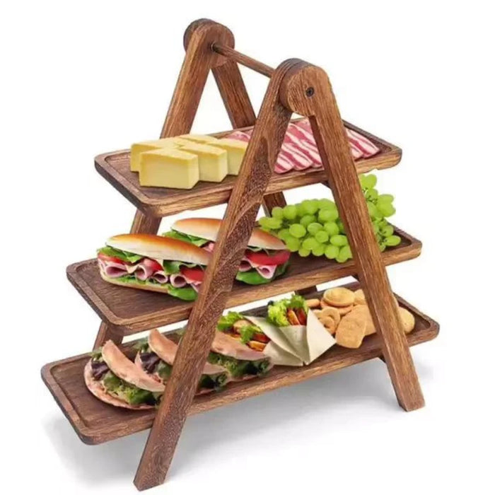TRAYX | Stijlvolle Serveerschaal voor Fruit en Snacks | Houten Decoratieve Serveerschaal