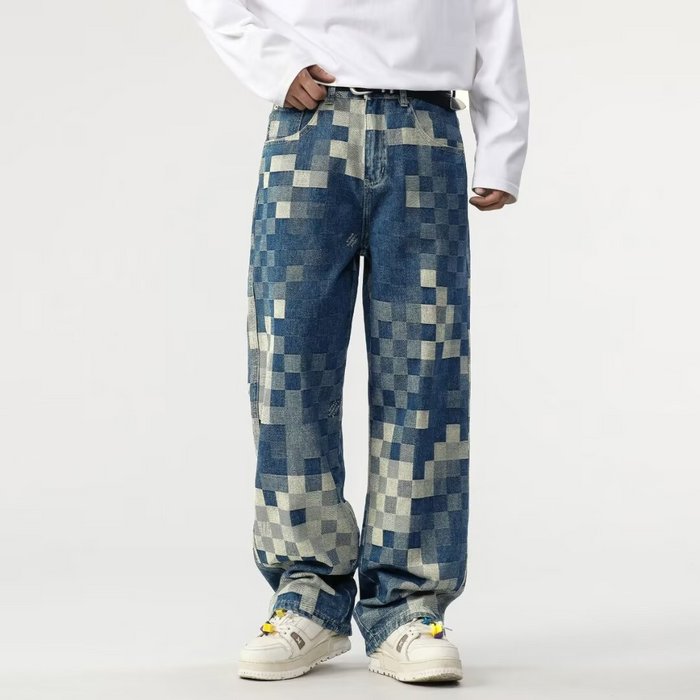 Asperia Mosaic Denim Jeans | Trendy patchwork stijl