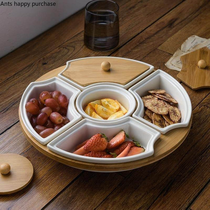 RotateDish | Five Grid Rotating Ceramic Breakfast Platter | Eetplezier voor het hele gezin Finn Brands