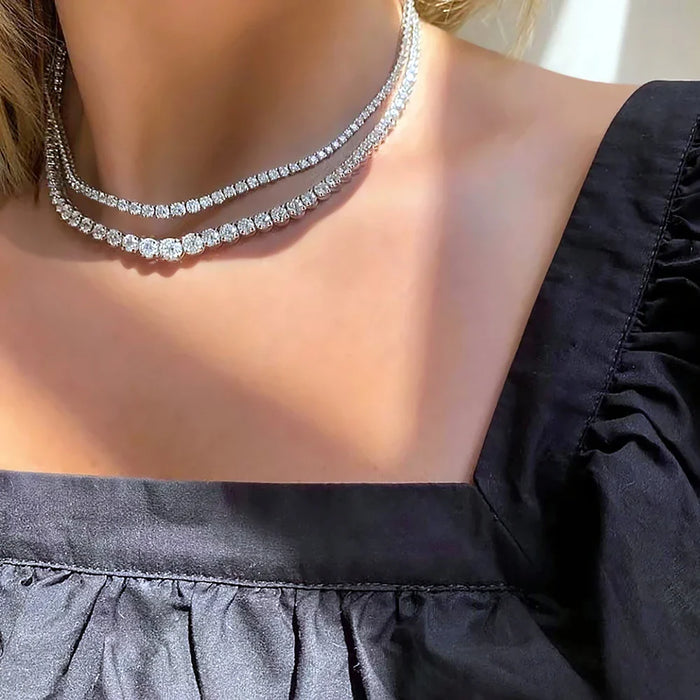 Aurace Moissanite tennisketting met certificaat - Charmant Ontwerp met Hartaccenten