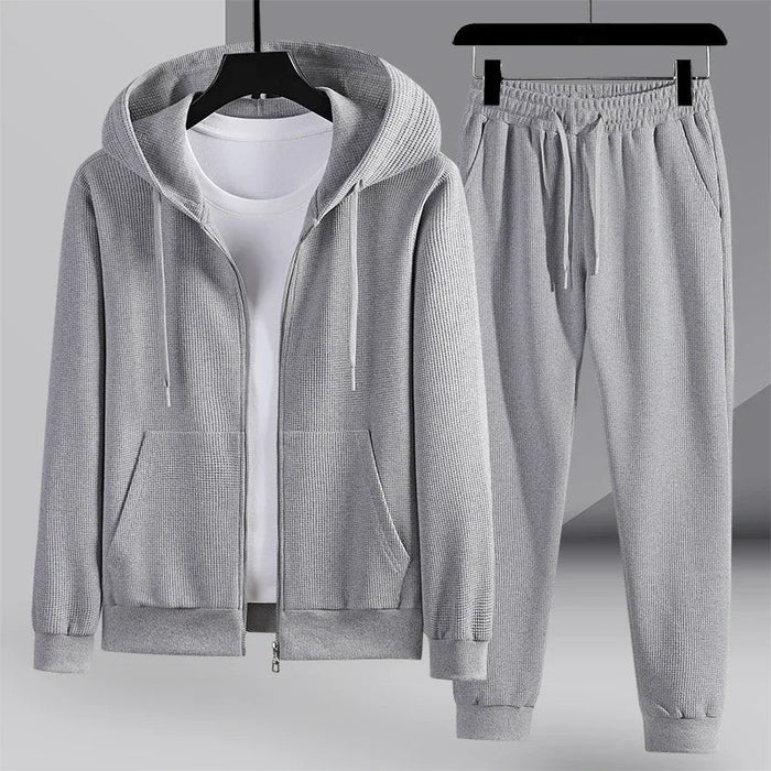 Strux Wafelset met moderne hoodie en slim-fit broek