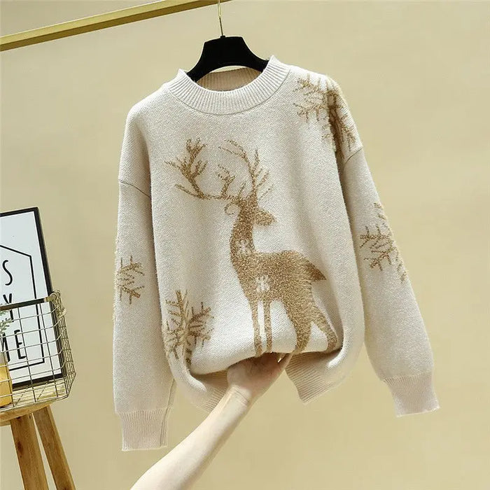 Noella vrouwen deersweater met feestelijk patroon