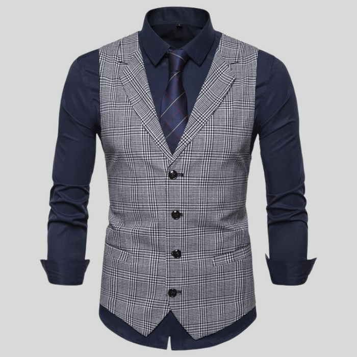 Christopher - Stijlvol geruit herenvest, modern en comfortabel