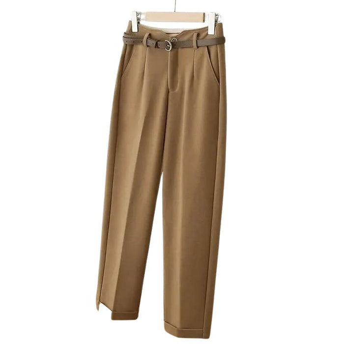 Thais | Knusse Wollen Pantalon Broek Vrouwen | Winter Hoge Taille Casual Kostuum Broek