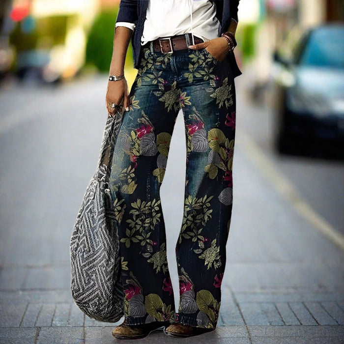 Virginia - Jeans voor dames met bohemien bloemenprint