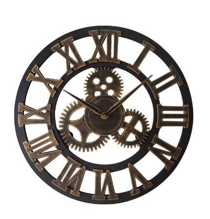 TIMELUX | Retro Industriële Stijl Wandklok | Stijlvolle Wandklok | Industrieel/ Modern
