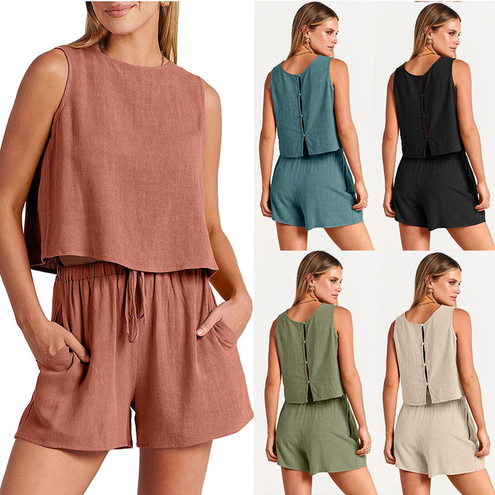 Evelyn | Casual Chic Zomerset 2-Delig | Mouwloze Top en short voor Vrouwen