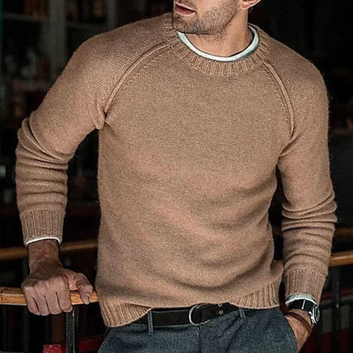 Ben - Klassieke katoenen trui voor heren met ronde hals | Comfort en stijlvolle charme | Ideaal voor op kantoor of voor een relaxte weekendoutfit