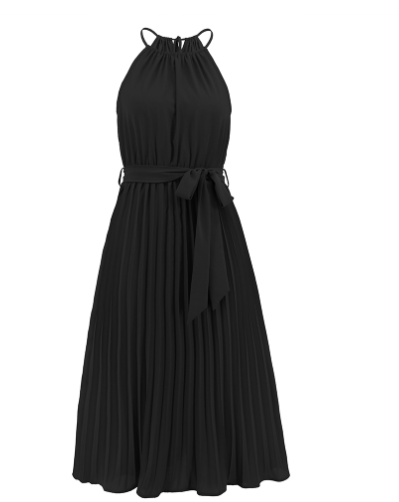 Bella | Elegante Halter Strapless Jurk | Effen Geplooid Rok Zomer Strand Soepel Jurkje