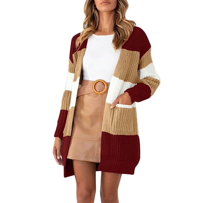Tabea - Veelkleurige zachte cardigan voor dames met zakken