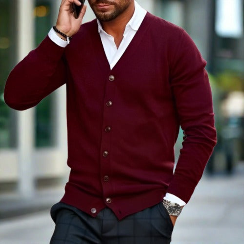 Luis - Elegant katoenen vest voor heren met knoopsluiting | Modern, verfijnd
