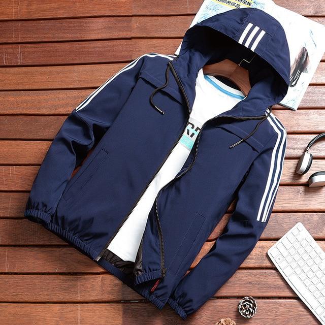 Noah - Regenbestendige outdoorjas voor heren met strepen | Ultiem comfort en stijl | Perfect voor sportieve activiteiten en relaxte dagen