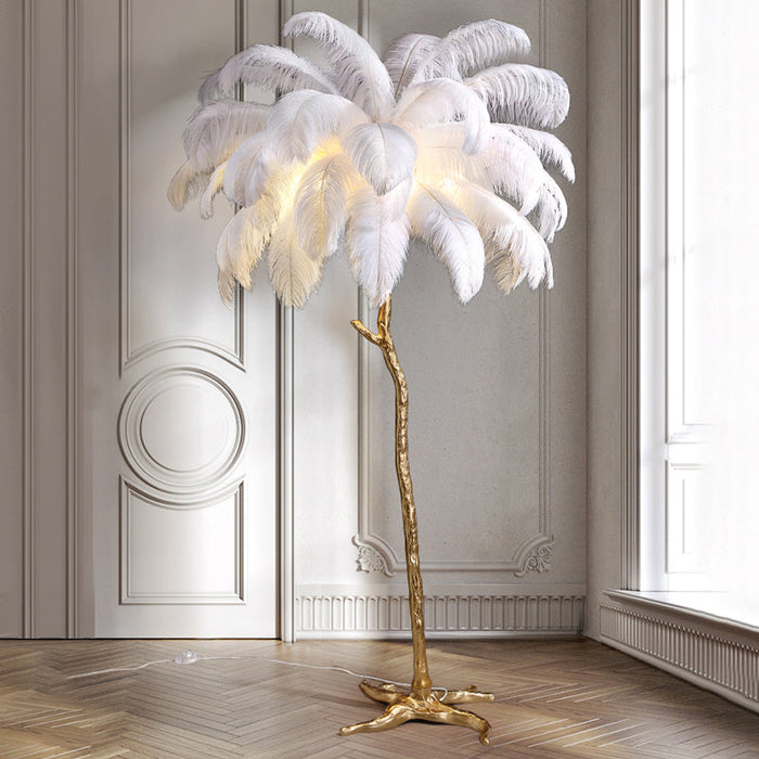 NORDIC | Struisvogel Veren Vloerlamp | Scandinavische Elegantie voor Jouw Woonruimte