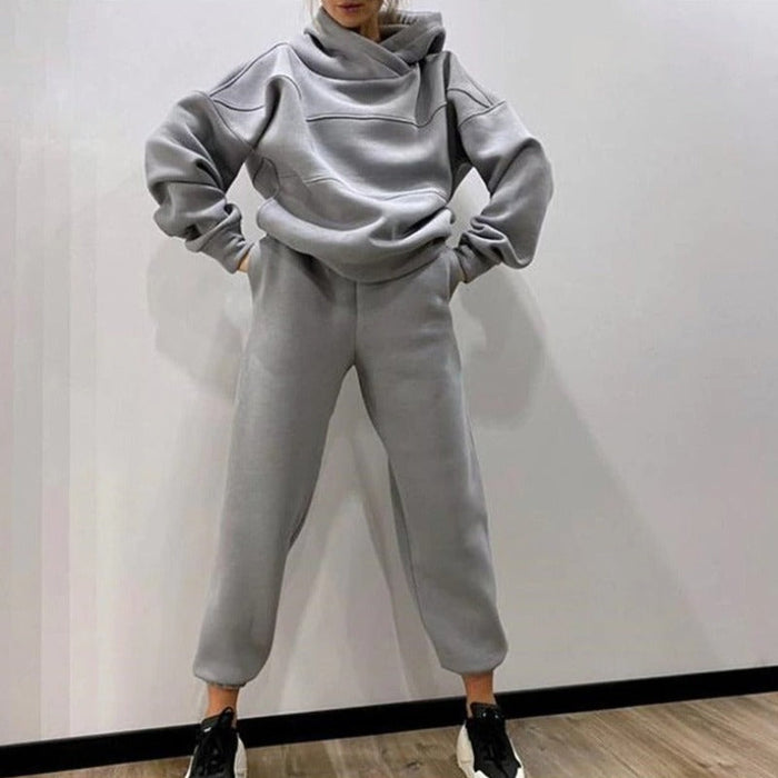 Katharina - Tweedelige katoenen set met oversized hoodie voor dames