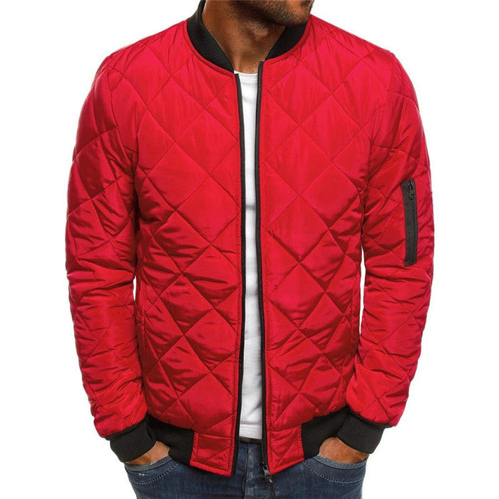 COSMOCHIC | Stijlvolle Urban Herenjas | Warme Rhombus Design | Zakelijke Casual Kleding