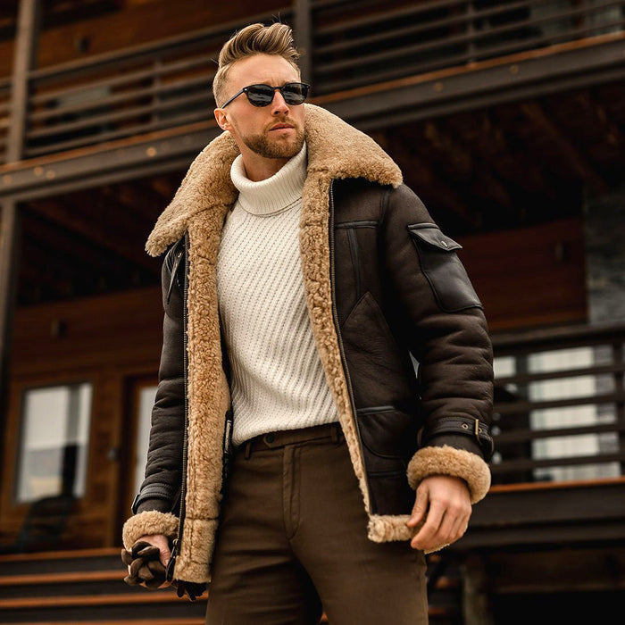 SNUGFIT | Winterjas Heren Militair Fleece | Warme Jas met Bontkraag | Army Tactical Jacket