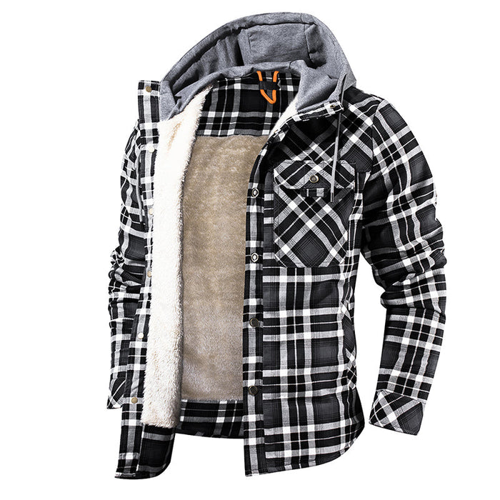 WARMTEX | Heren Winterjas met Fleece Voering | Stijlvol Lumberjack Patroon | Warm en Comfortabel