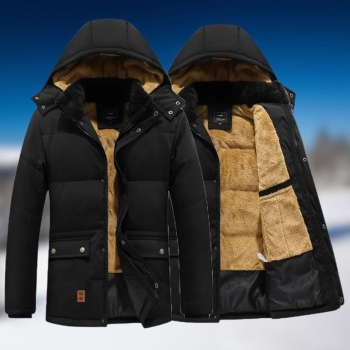 LEON | Winter Winddichte Herenjas | Warme Gevulde Pluche Koude-Proof Klassieke Parka