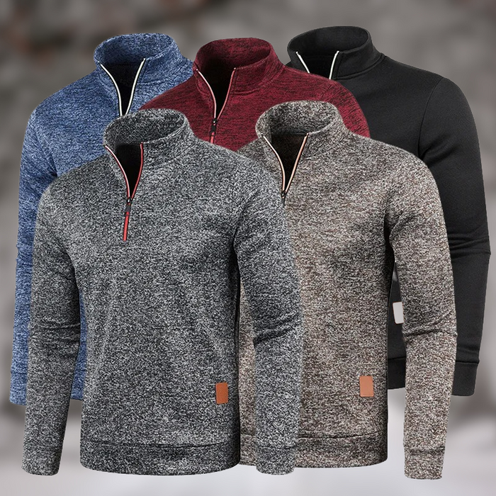 WALTER | Winter Heren Fleece Dikke Trui Jas | Half-Zip Turtleneck Warme Trui