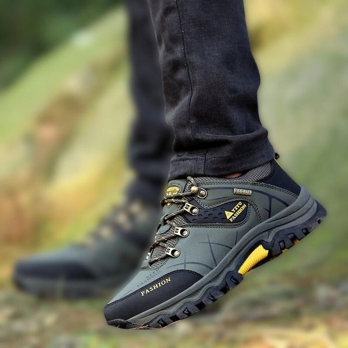 Simon | Waterdichte Lederen Wandelschoenen Voor Heren | Comfortabele Schoenen Met Dikke Zool