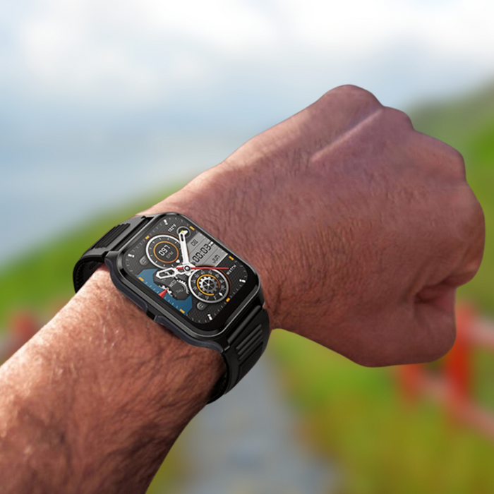 PATRICK | 1.9" Outdoor Militair Slim Smartwatch | Bluetooth Bellen, IP68 Waterdicht, Fitness Horloge