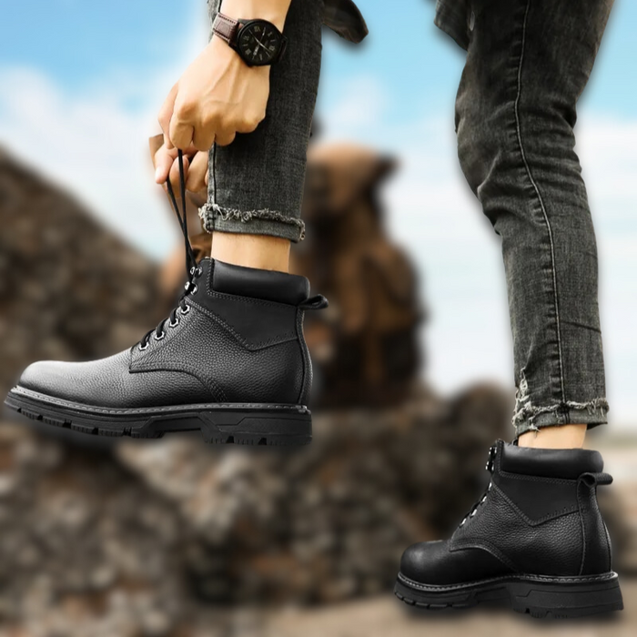 EMIL | Natuurlijk Leder Winterlaarzen | Echt Koe Leer, Warme Mannen Winterschoenen