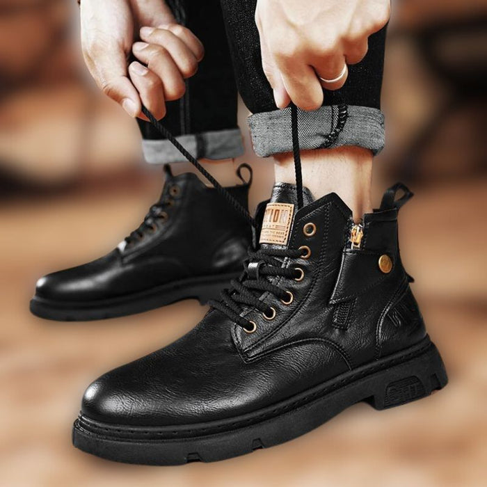 JOEP | Stylish Winter Biker Boots Heren | Outdoor Motorlaarzen van Leer