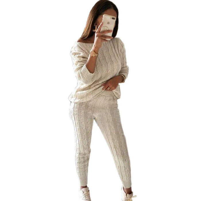 LUXEWEAR | Modieuze Gebreide Dames Set | Comfortabel & Stijlvol | Perfect voor Herfst en Winter