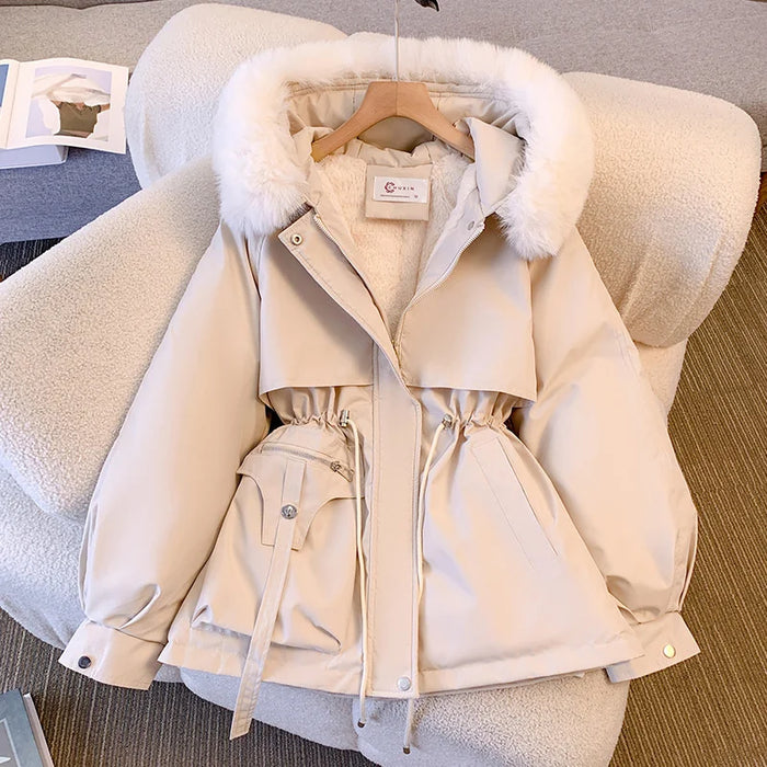 FLEUR | Stijlvolle Winterjas met Nepbont Kraag - Dames Lange Jas voor de Winter