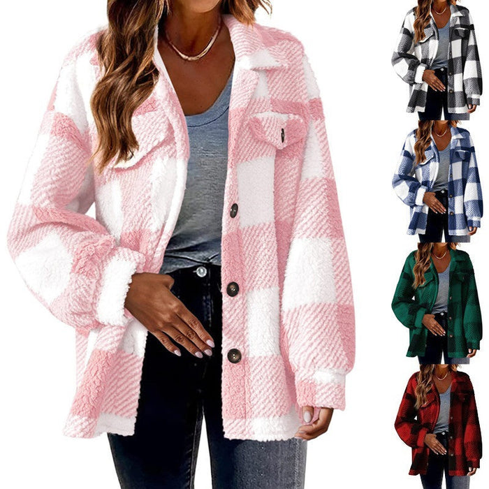 VICTORIA | Plaid Elegance Wool Blend Winterjas Dames - Trendy Geruite Jas voor Koude Seizoenen