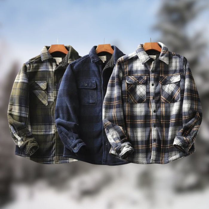 ZAYN | Winter Fleece Gevoerd Geruit Overhemd voor Mannen | Western Cowboy Overhemd Met Knopen