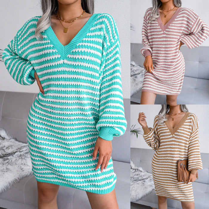 COZYCHIC | Gestreepte Sweaterjurk | Comfortabel en Stijlvol | Perfect voor elke gelegenheid