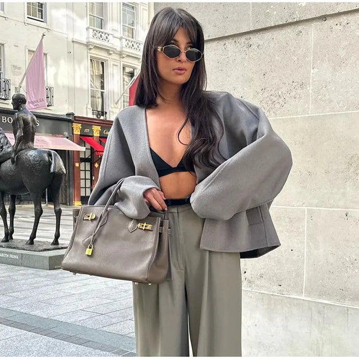 EMMA | Elegante Korte Wolmix Jas - Vrouwelijke Herfstmode