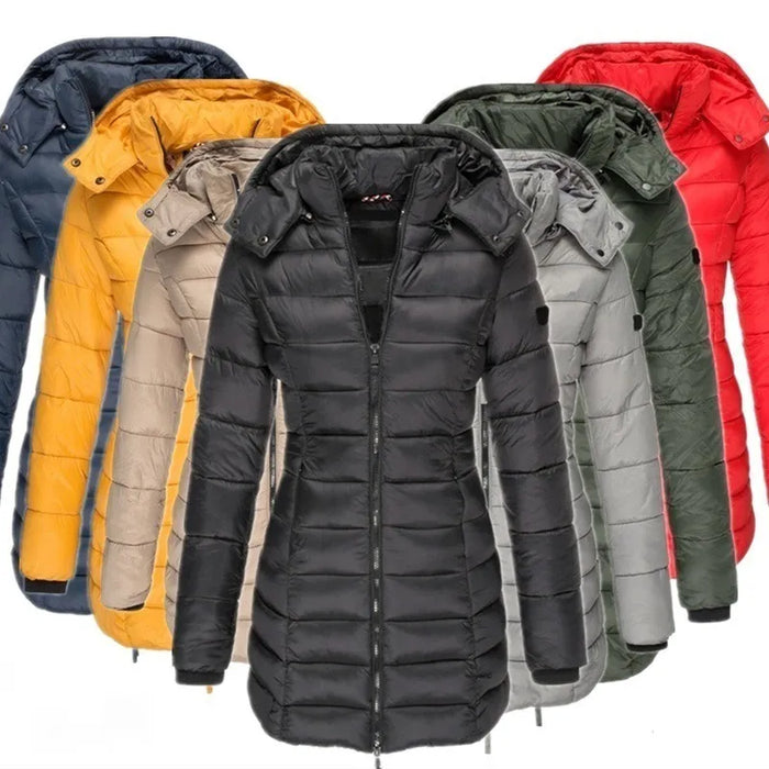 AVA | Stijlvolle Vrouwen Slimfit Katoenen Winterjas | Elegante Halflange Jas
