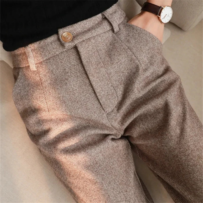 KNUSSECHIC | Wollen Dames Broek | Stijlvol en Comfortabel | Perfect voor Werk en Vrije Tijd