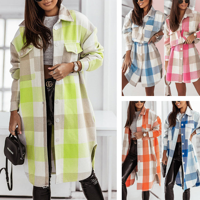 GLAMCOAT | Trendy Geruite Wollen Jas | Stijlvol & Warm | Perfect voor elk Seizoen