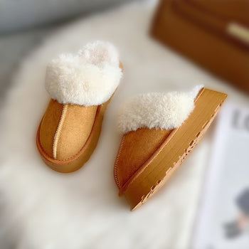 OpulentOasis | Luxe Bonten Dames Pantoffels Winter Pluche Sandalen | Dikke Zool Designer Katoenen Thuisschoenen