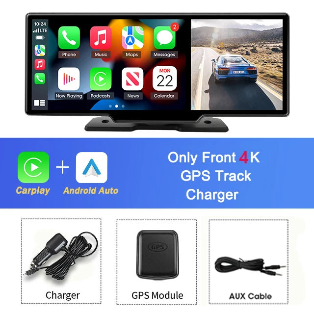 CARRUSH | Geavanceerde Auto DVR met CarPlay Android Auto Dashcam | Slimme Autocamera
