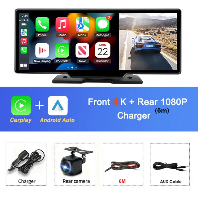 CARRUSH | Geavanceerde Auto DVR met CarPlay Android Auto Dashcam | Slimme Autocamera