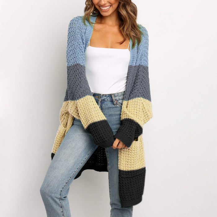 Tabea - Veelkleurige zachte cardigan voor dames met zakken