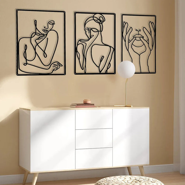 LuxArt| Abstracte Vrouw | Metaalkunst voor een Stijlvol Interieur | Minimalistische Wanddecoratie